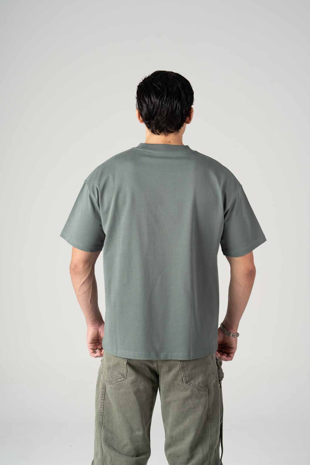 Playera Semi Oversize Aqua Green Gramaje 305
