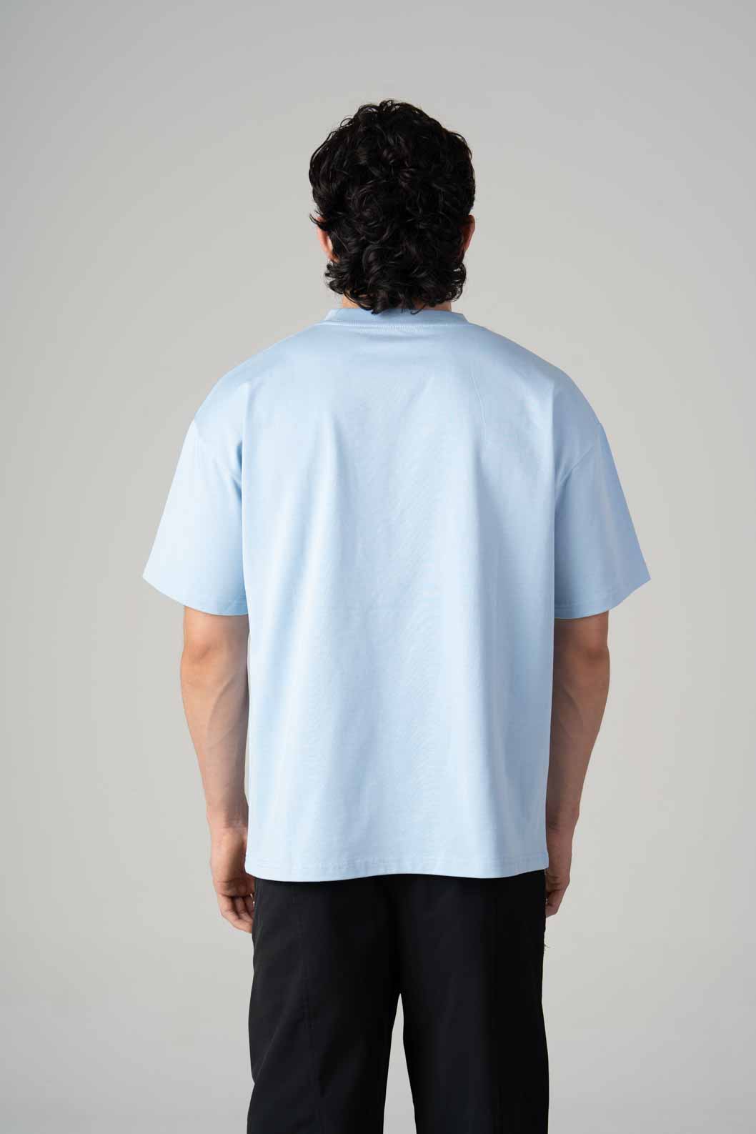 Playera Semi Oversize Light Blue Gramaje 305