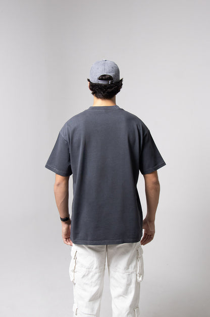 Oversized T-shirt in washed grey, weight 260