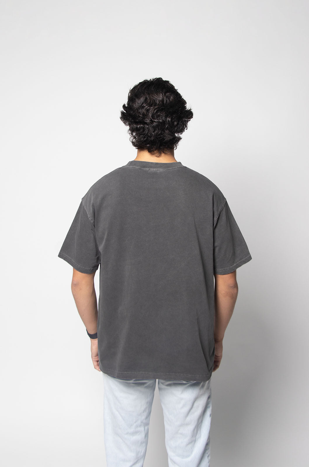 Oversize T-shirt in washed-out Moon Grey, 260 g