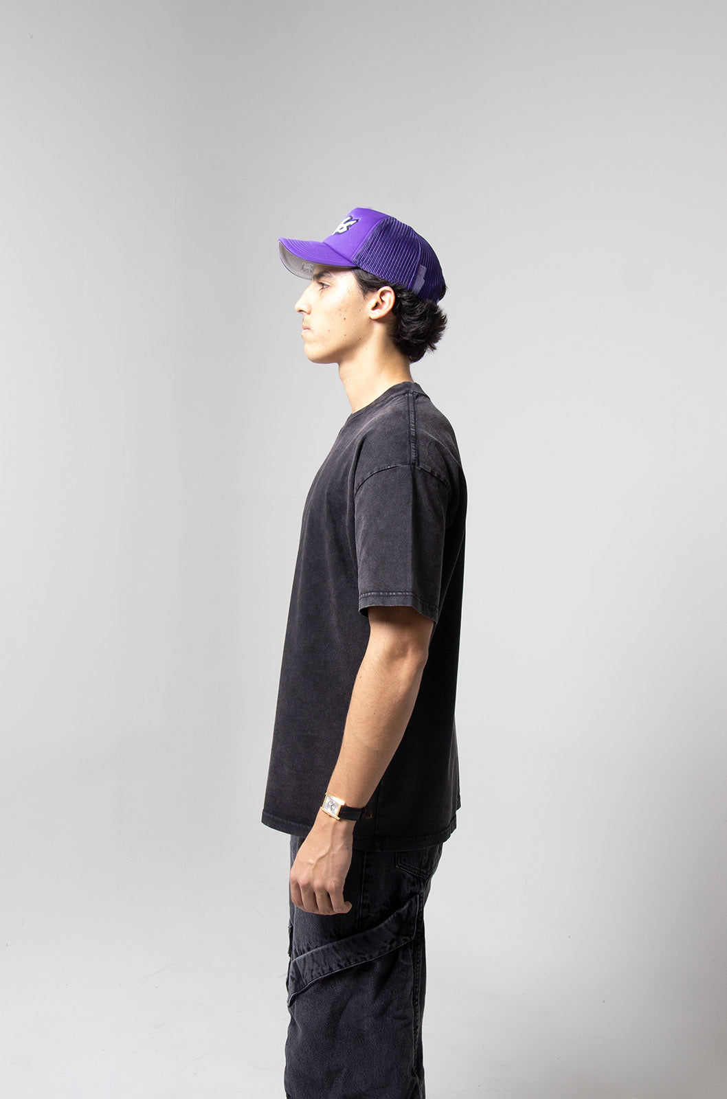 Oversize Black Faded T-shirt Weight 260