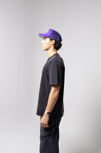 Oversize Black Faded T-shirt Weight 260