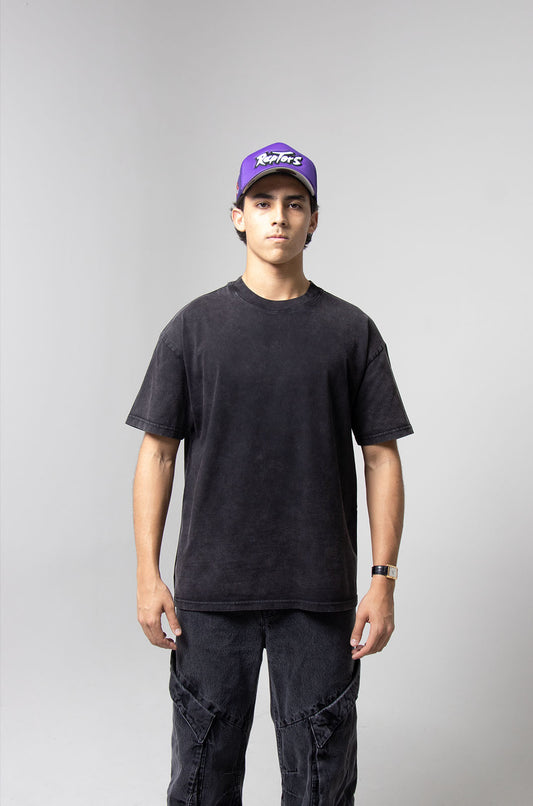 Oversize Black Faded T-shirt Weight 260