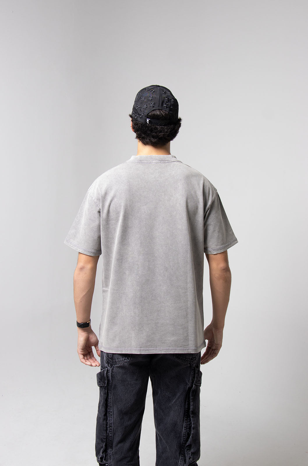 Oversize T-shirt in washed-out Moon Grey, 260 g