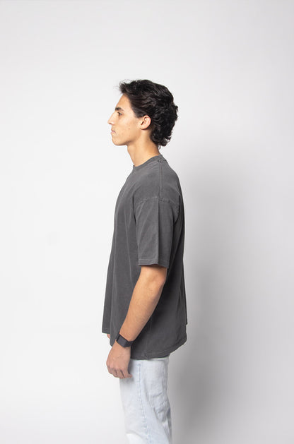 Oversize T-shirt in washed-out Moon Grey, 260 g