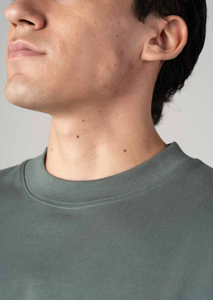 Playera Semi Oversize Aqua Green Gramaje 305
