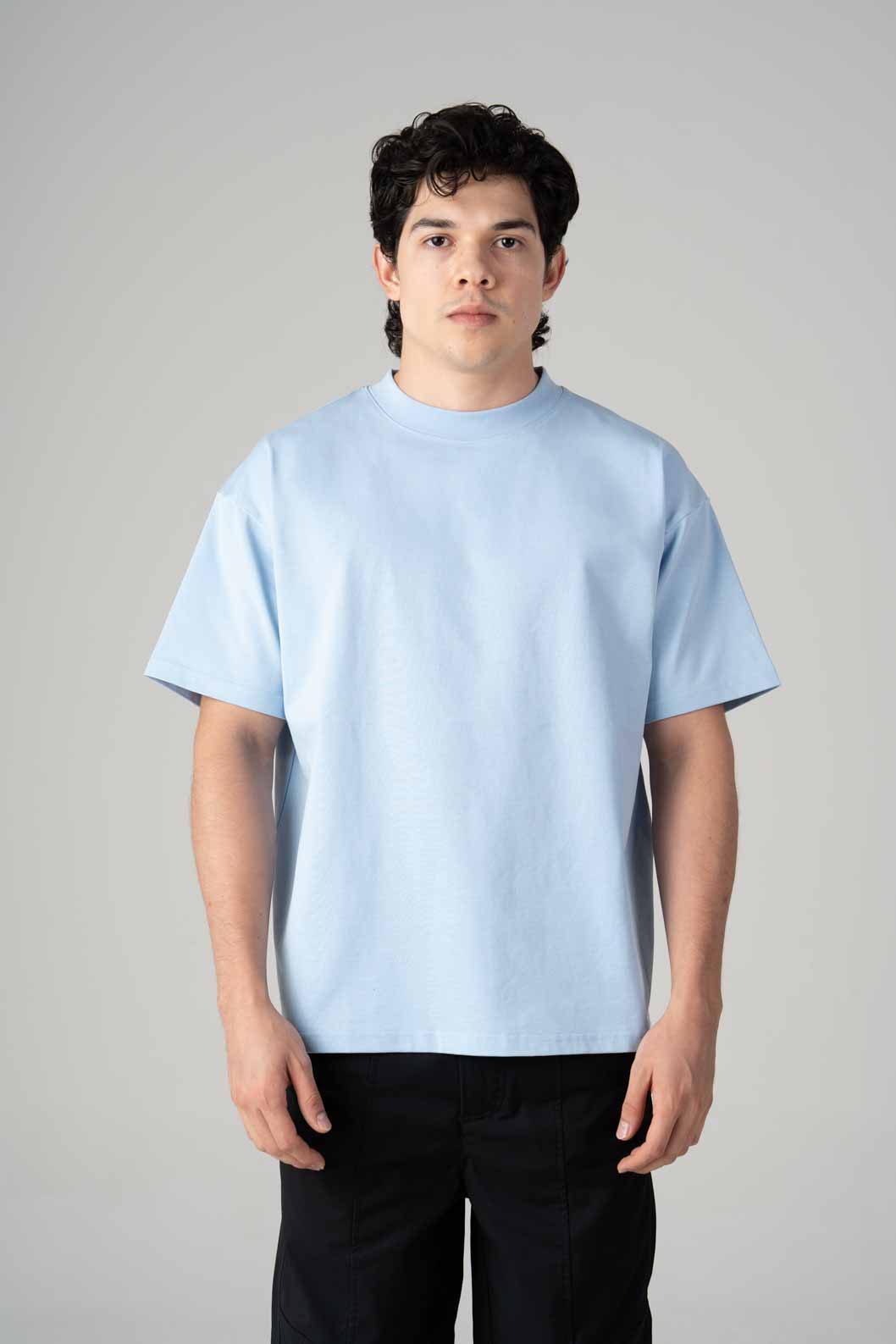 Playera Semi Oversize Light Blue Gramaje 305