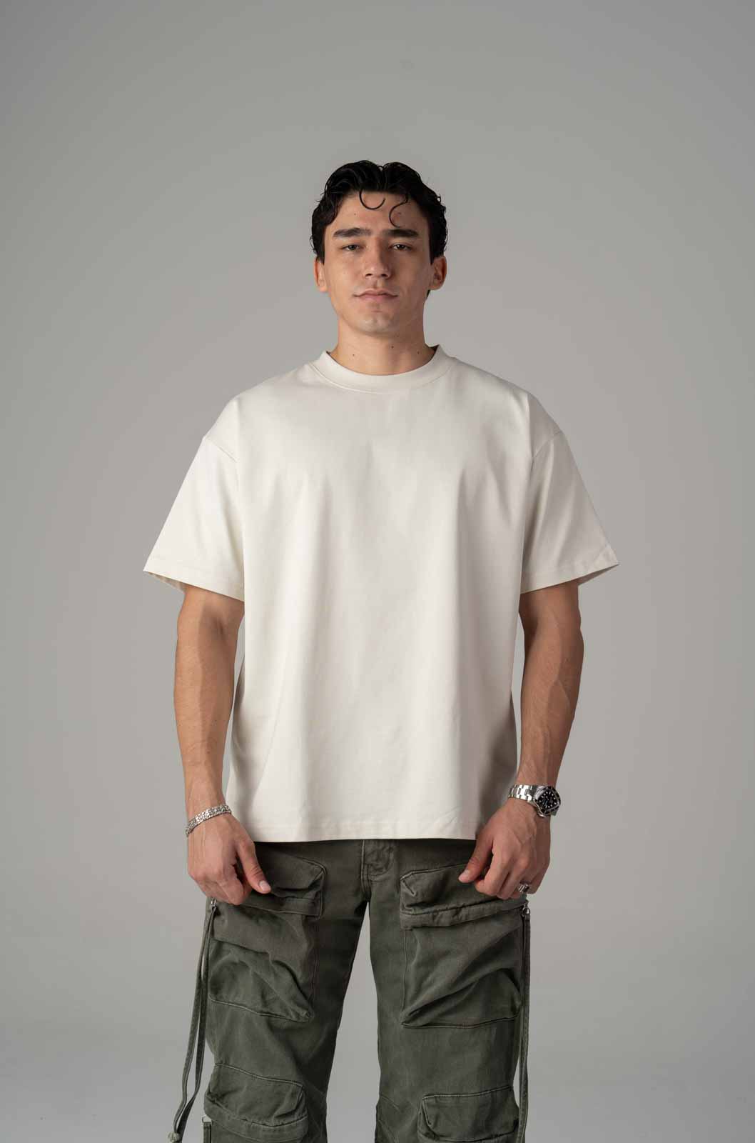 Playera Semi Oversize OFF White Gramaje 305