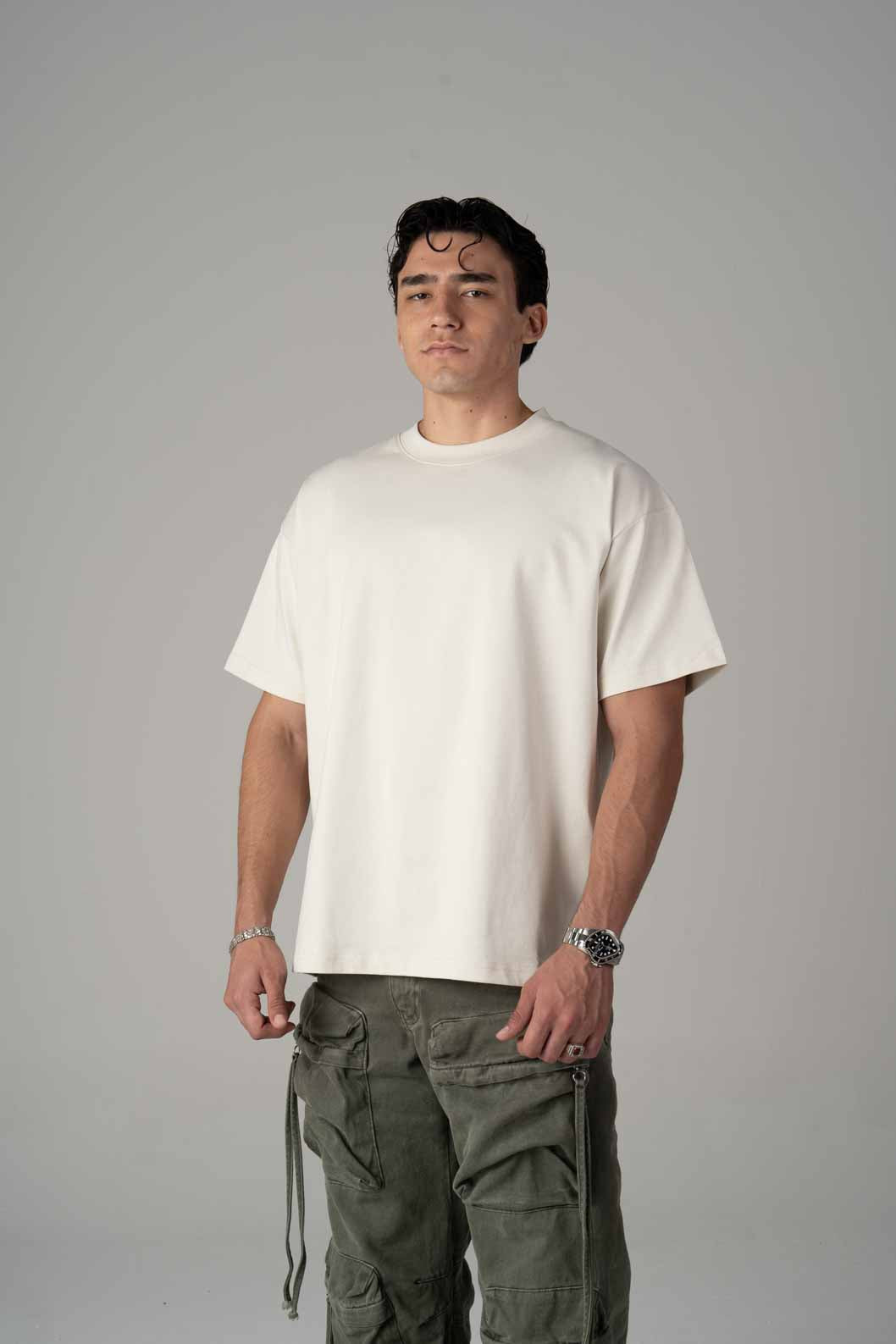 Playera Semi Oversize OFF White Gramaje 305