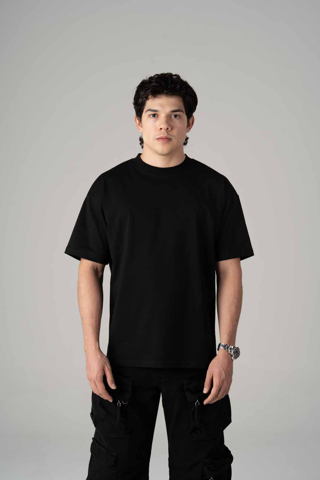 Black Semi Oversize T-shirt Weight 280