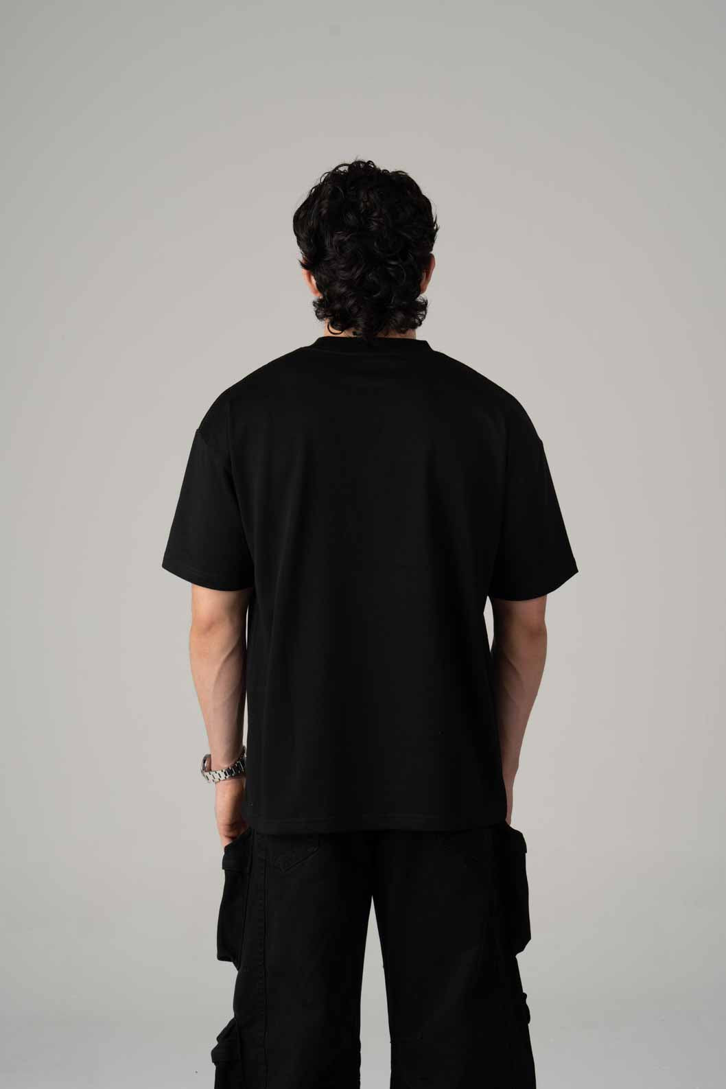 Black Semi Oversize T-shirt Weight 280