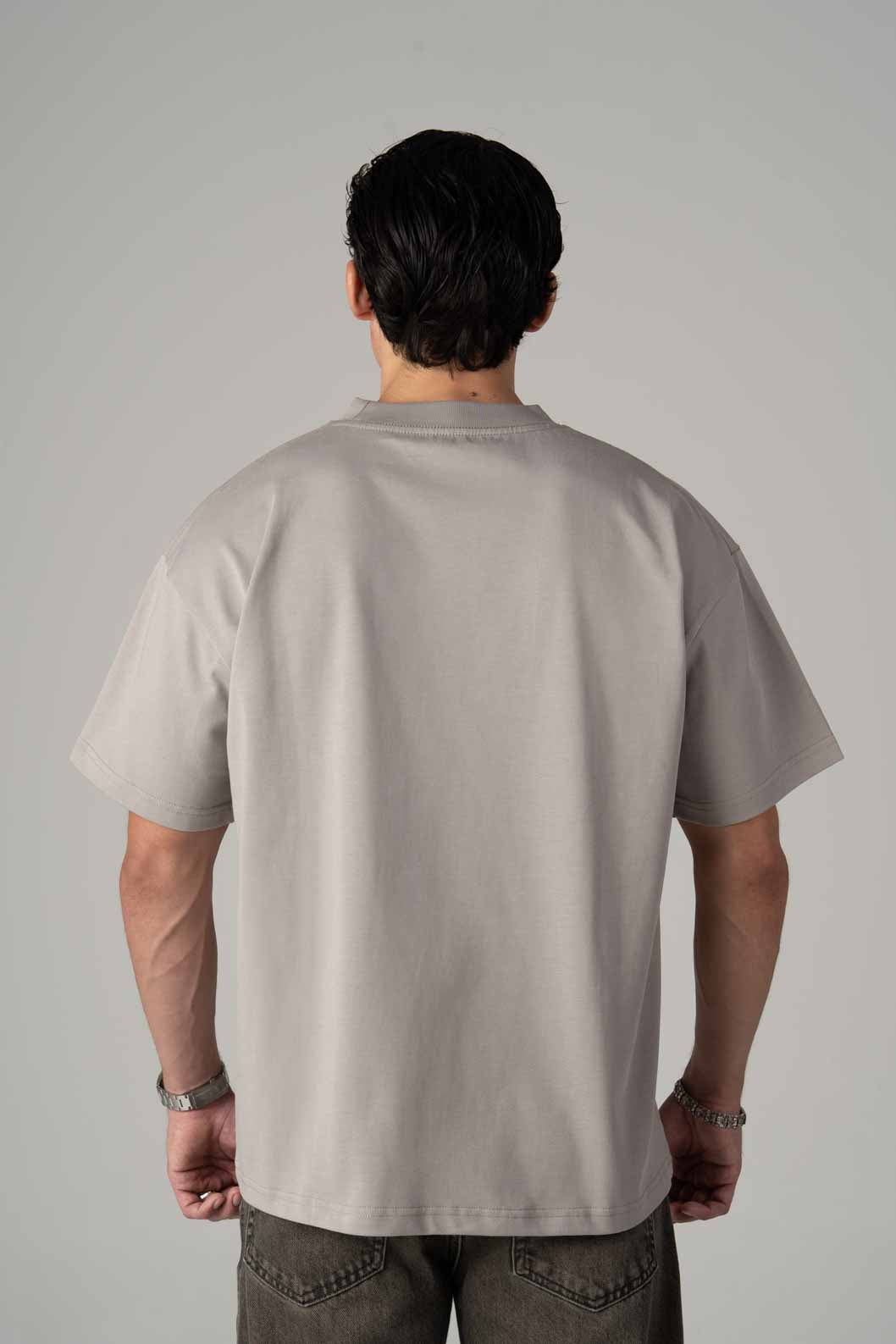 Playera Semi Oversize Light Gray Gramaje 305