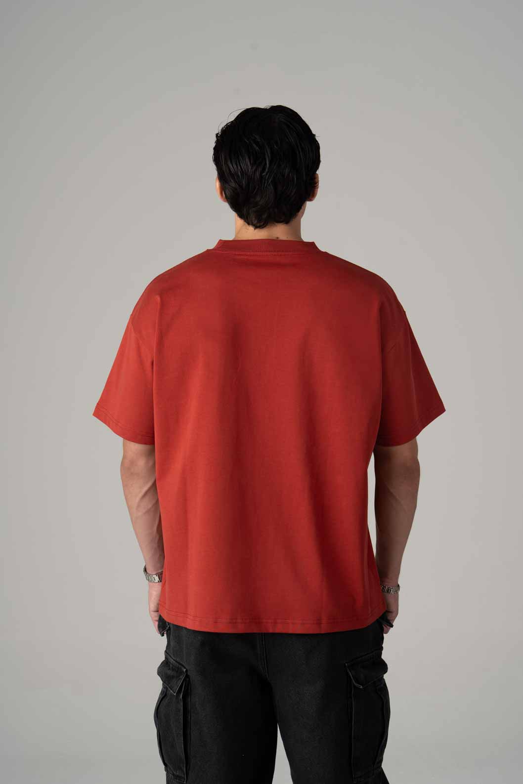 Playera Semi Oversize Denim Red Gramaje 305