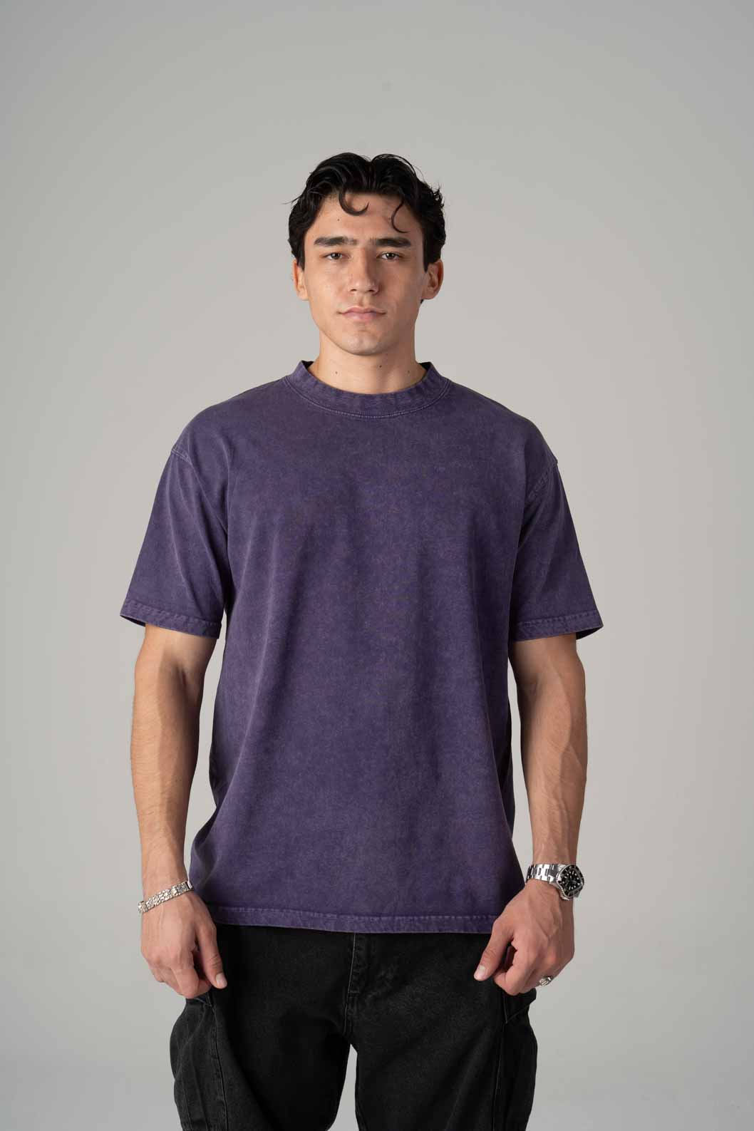Oversize Black Faded T-shirt Weight 260