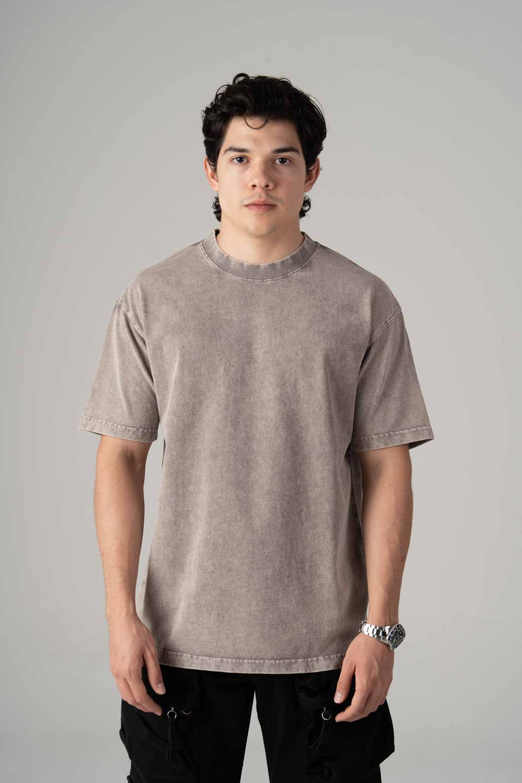 Oversize Black Faded T-shirt Weight 260