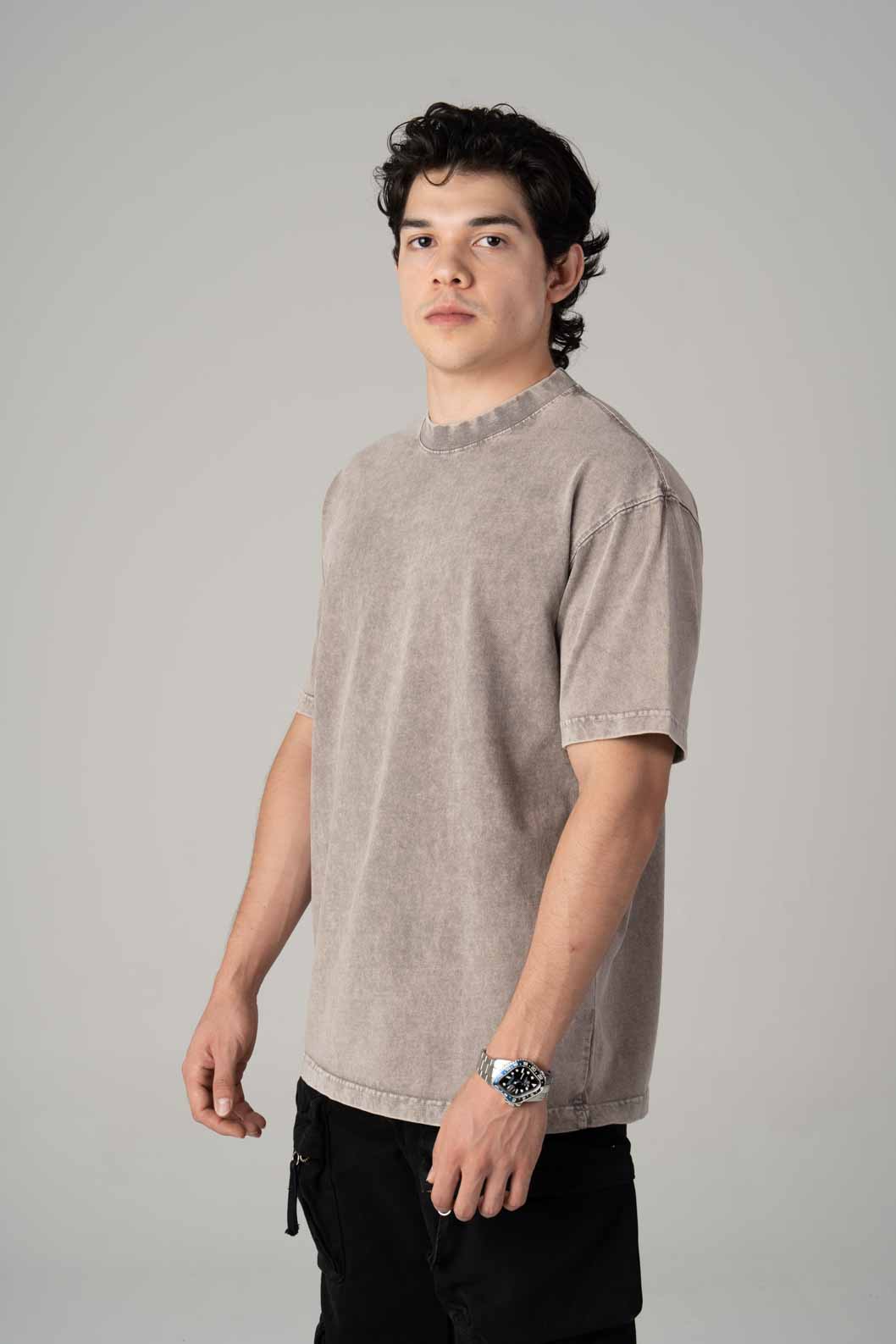 Oversize Black Faded T-shirt Weight 260