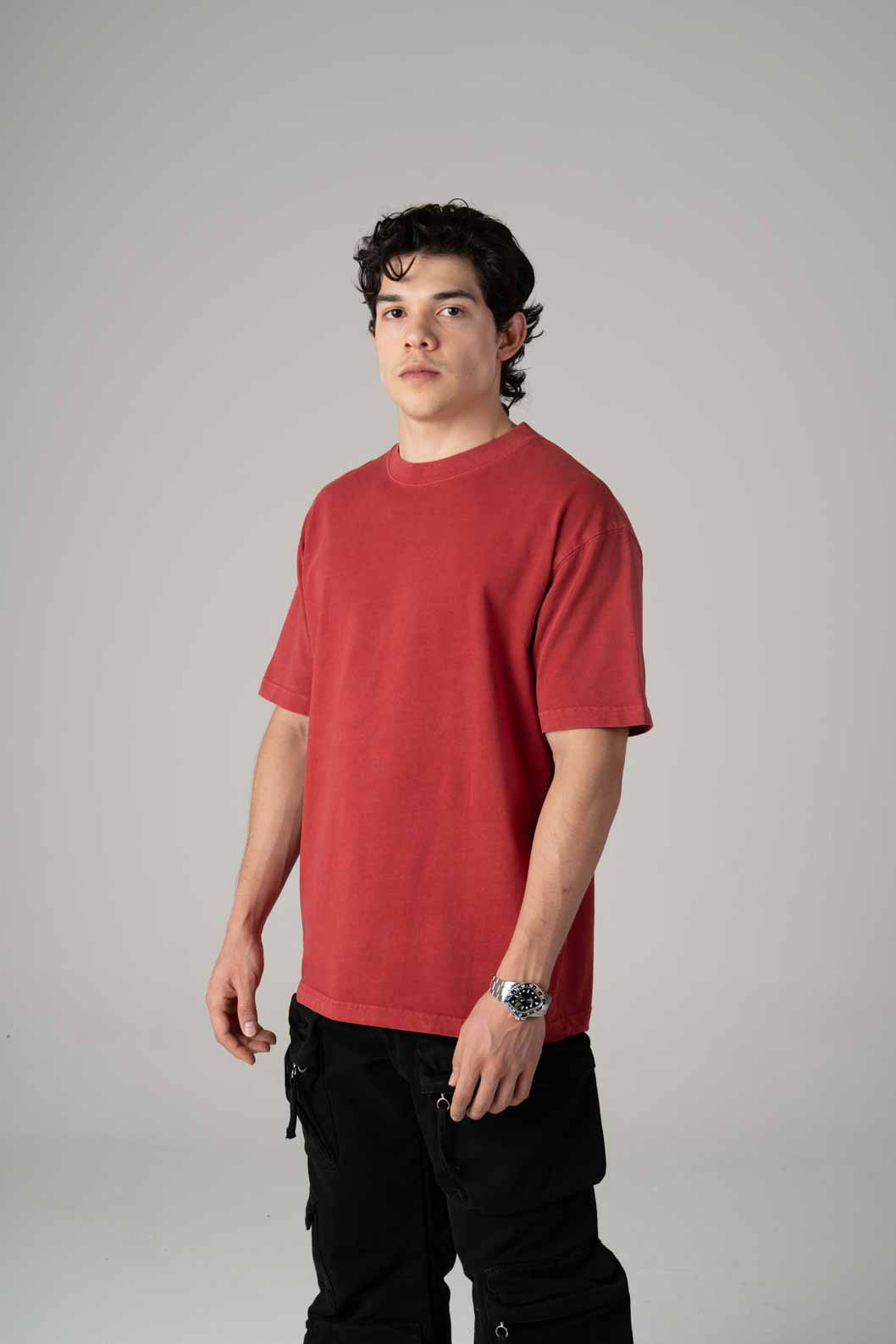 Oversize Black Faded T-shirt Weight 260