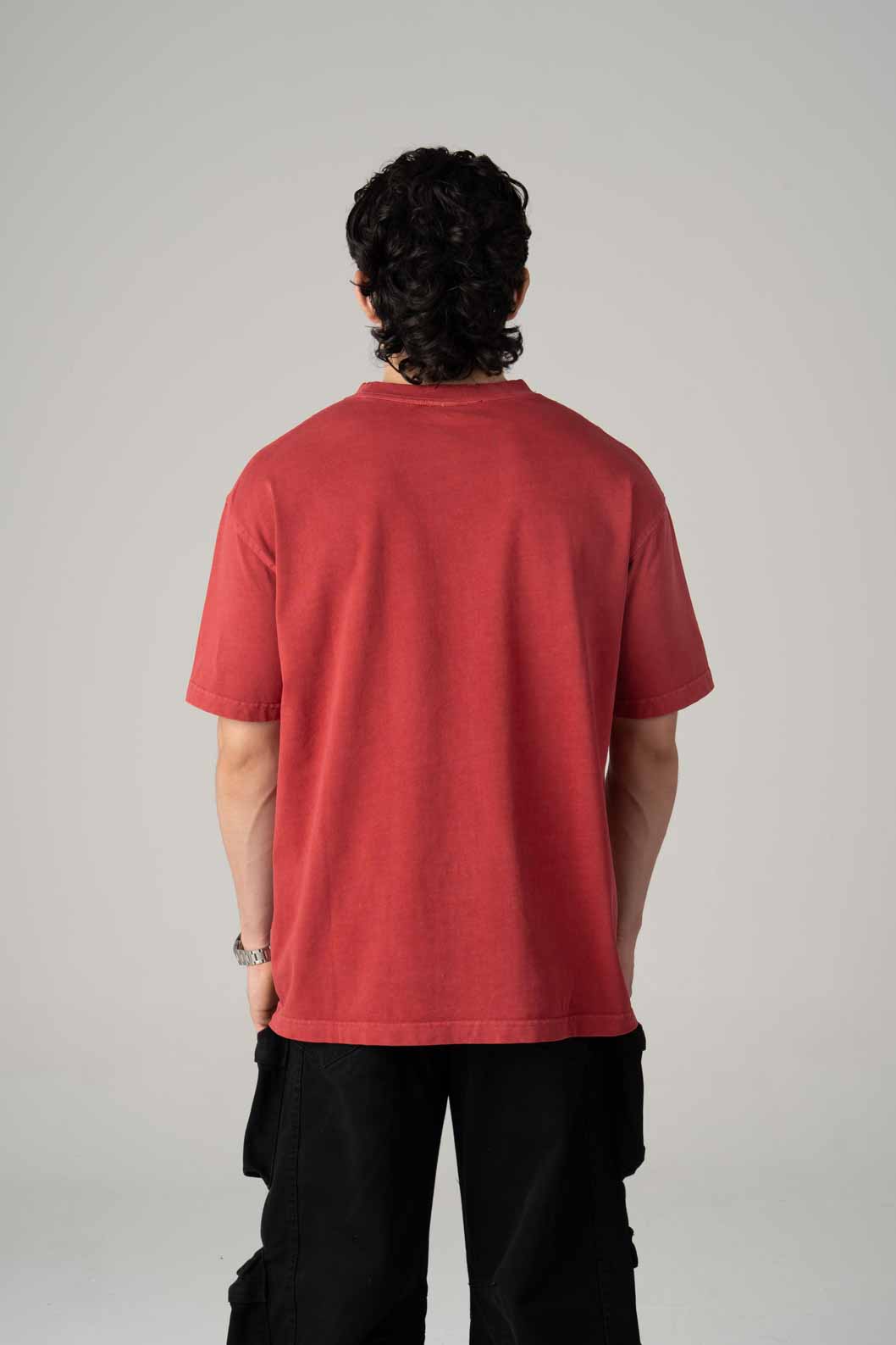Oversize Black Faded T-shirt Weight 260