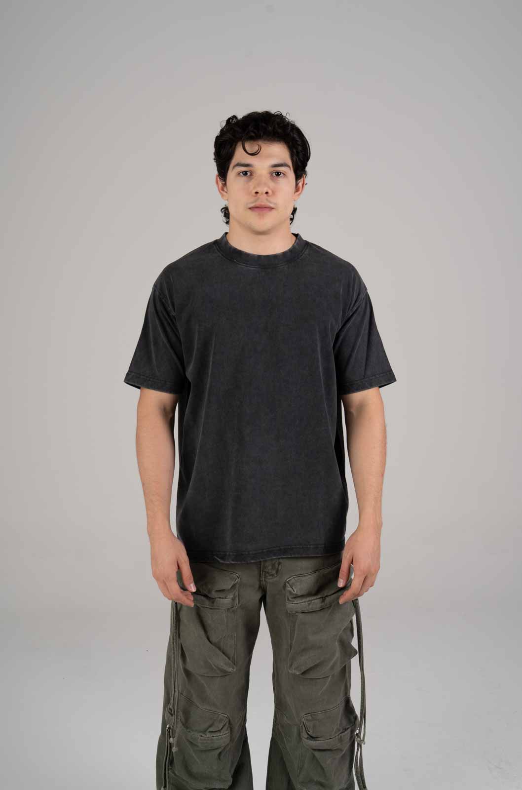 Oversize Black Faded T-shirt Weight 260