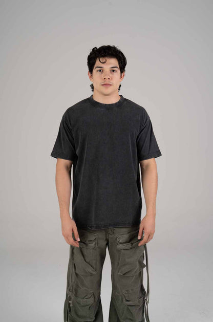 Oversize Black Faded T-shirt Weight 260