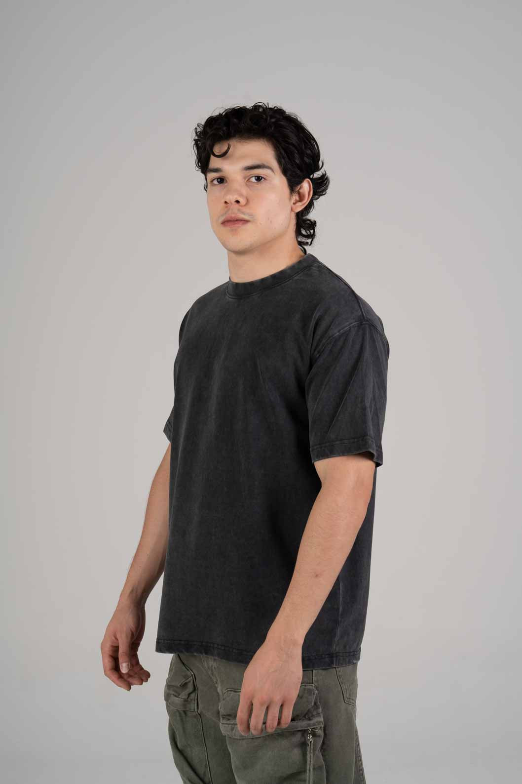 Oversize Black Faded T-shirt Weight 260