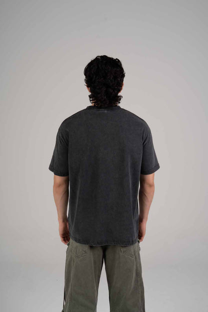 Oversize Black Faded T-shirt Weight 260