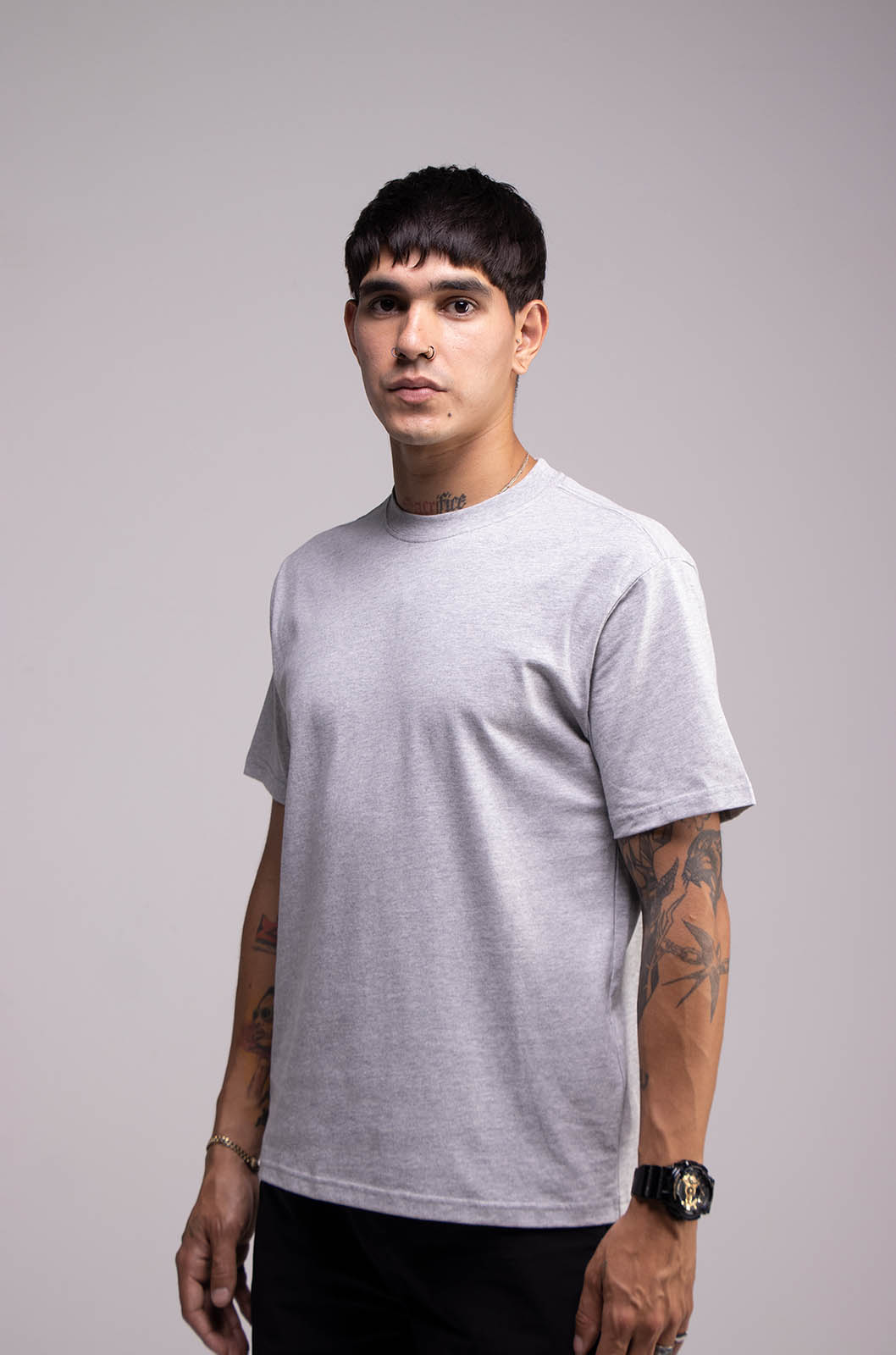 Playera Gris Jaspe Slim Fit 200 GSM