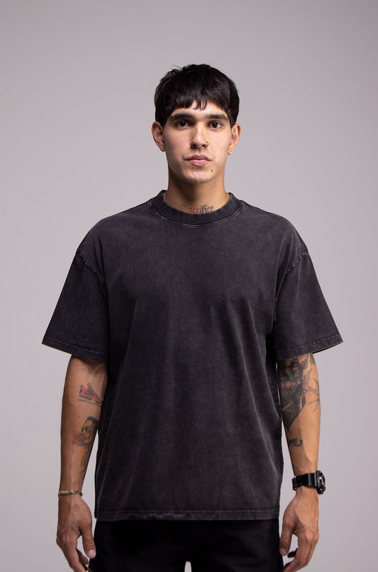 Oversize Black Faded T-shirt Weight 260