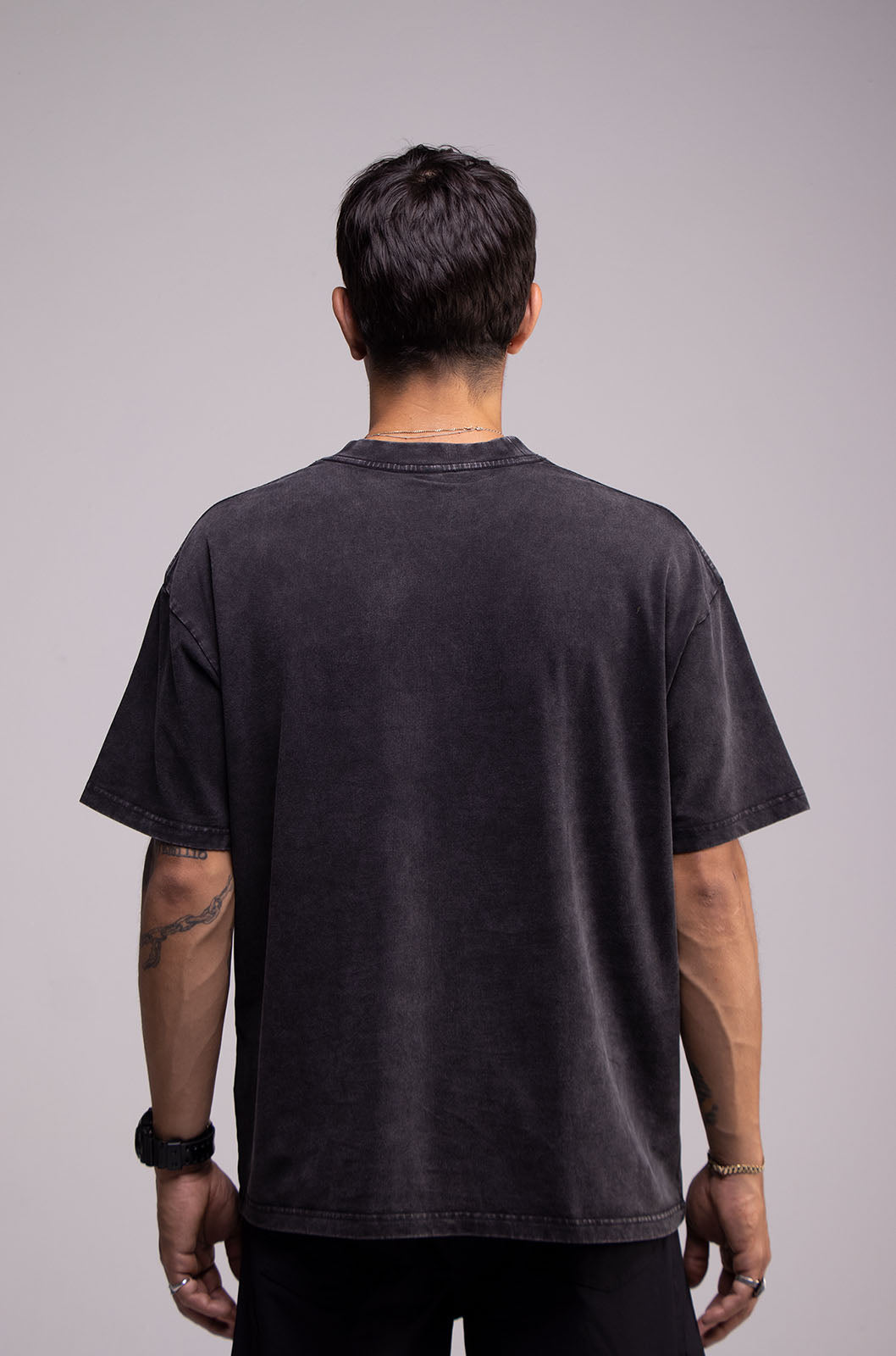 Oversize Black Faded T-shirt Weight 260
