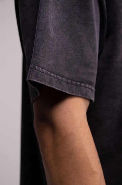 Oversize Black Faded T-shirt Weight 260