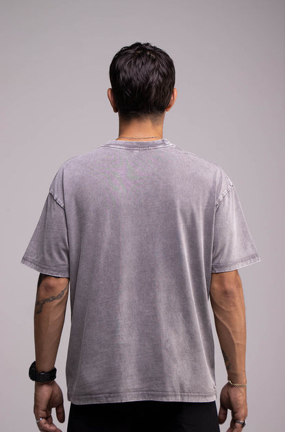 Oversize T-shirt in washed-out Moon Grey, 260 g