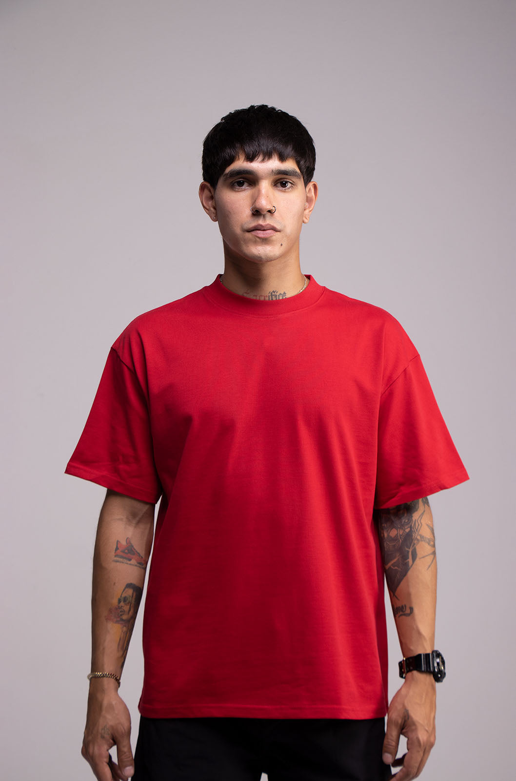 Black Semi Oversize T-shirt Weight 280