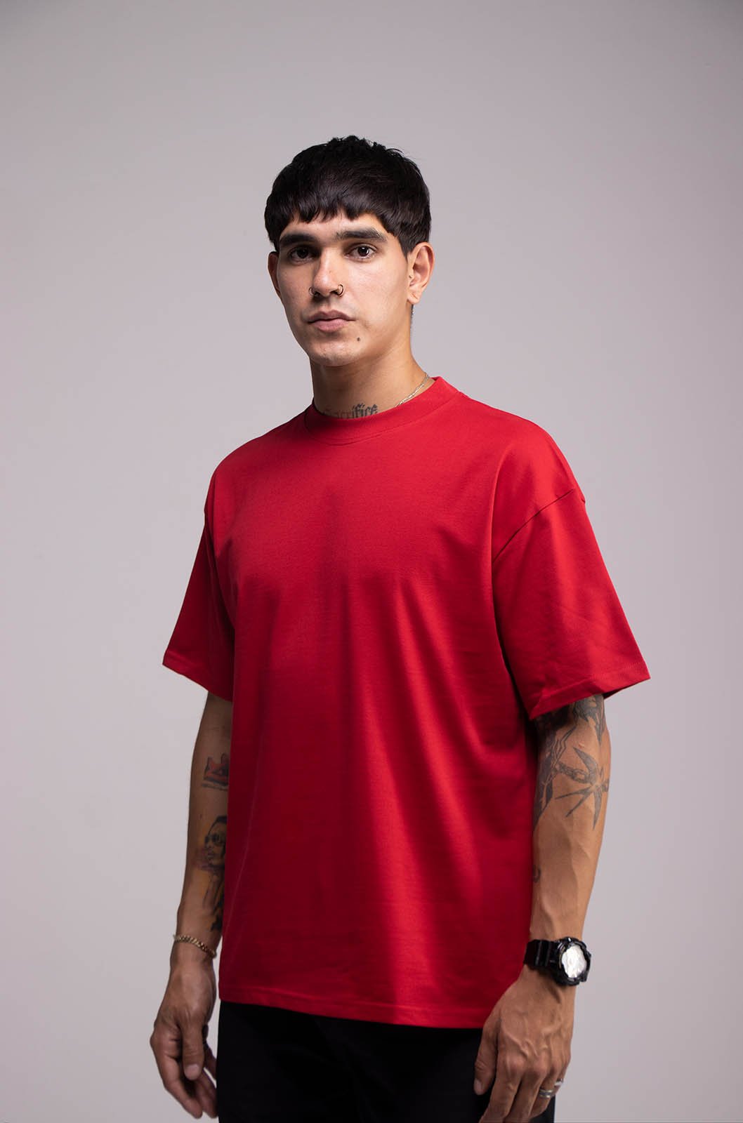 Black Semi Oversize T-shirt Weight 280