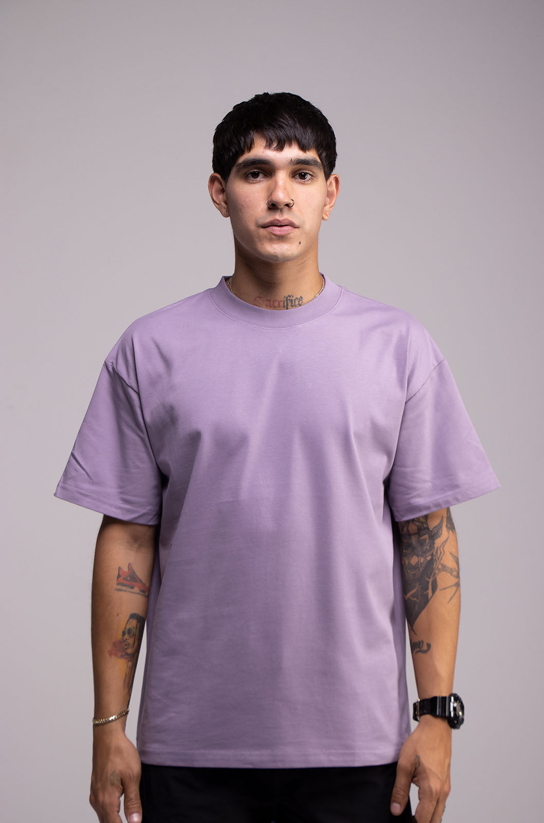 Black Semi Oversize T-shirt Weight 280