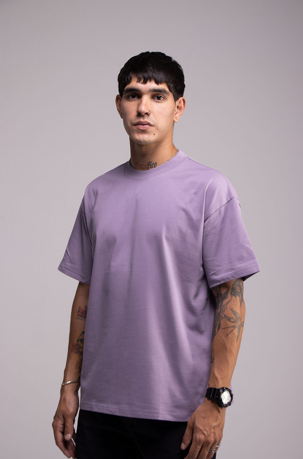 Black Semi Oversize T-shirt Weight 280