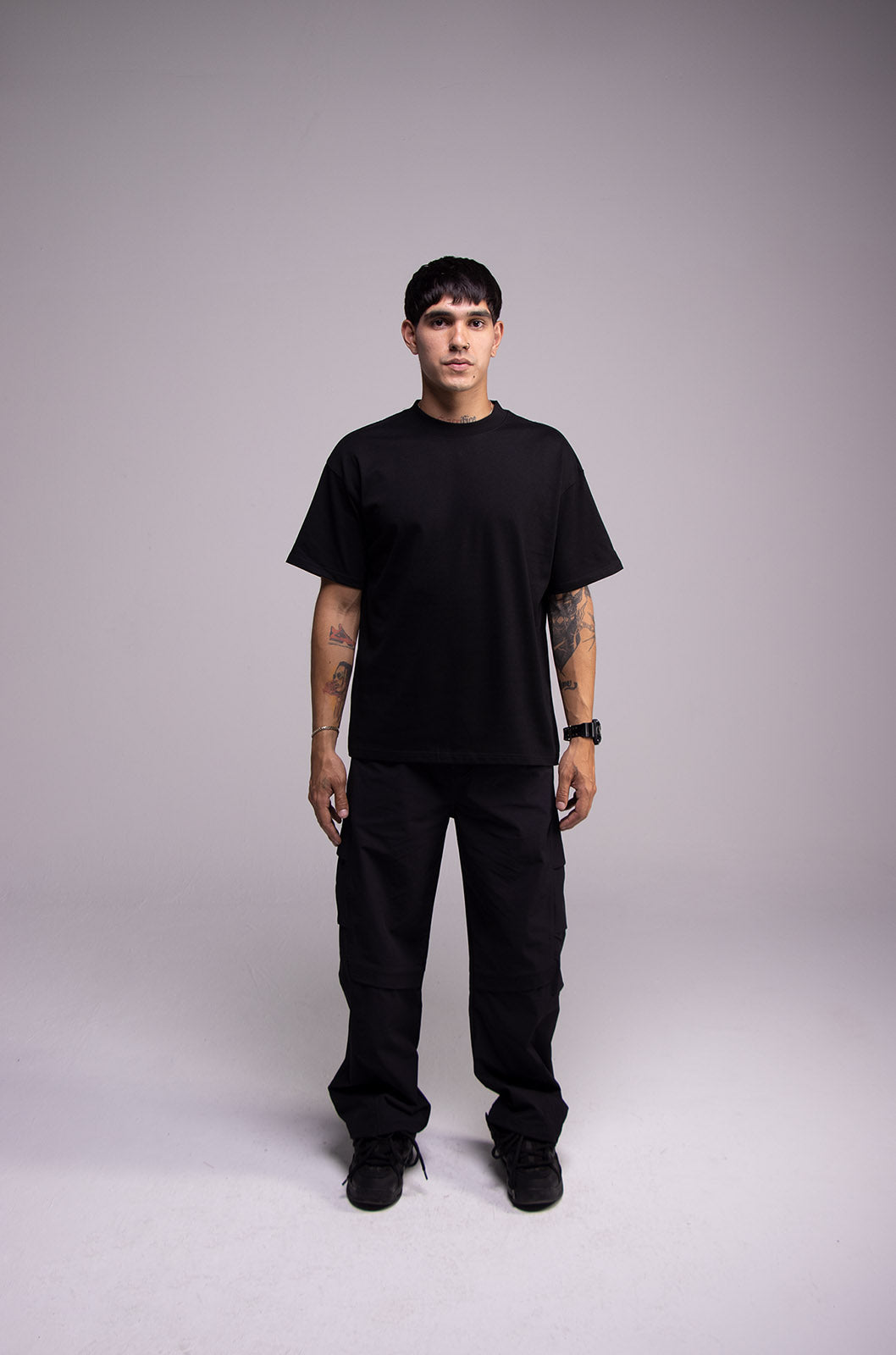 Black Semi Oversize T-shirt Weight 280
