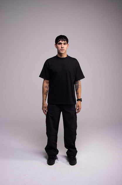 Black Semi Oversize T-shirt Weight 280