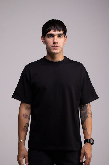 Black Semi Oversize T-shirt Weight 280