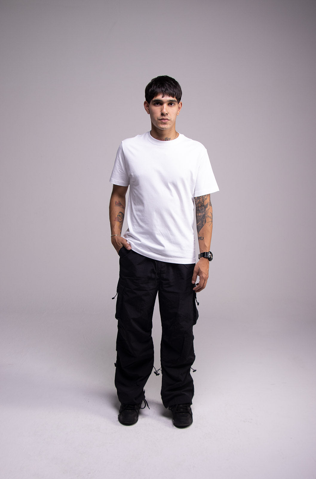 Nylon Cargo Pants Negro