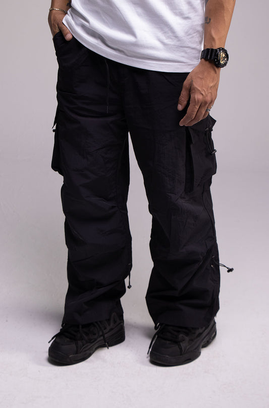Nylon Cargo Pants Negro