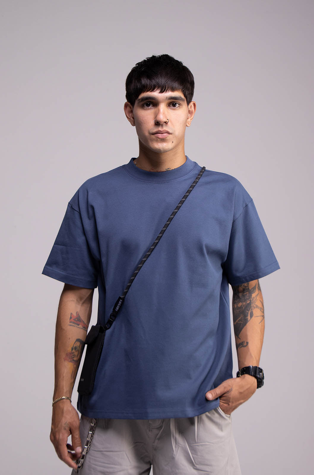 Black Semi Oversize T-shirt Weight 280