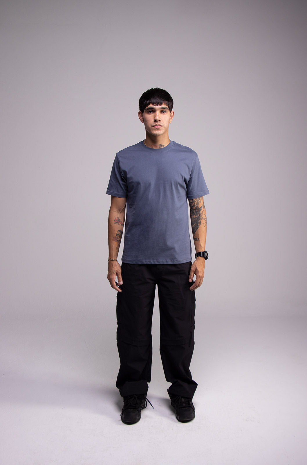 Playera Mid Blue Slim Fit 200 GSM