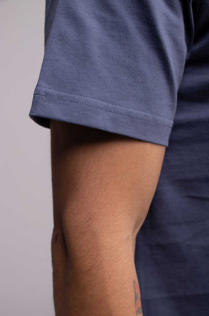 Playera Mid Blue Slim Fit 200 GSM