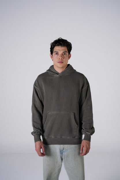 Hoodie Semi Oversize Soft Wash Dark Gray French Terry 420 Gsm