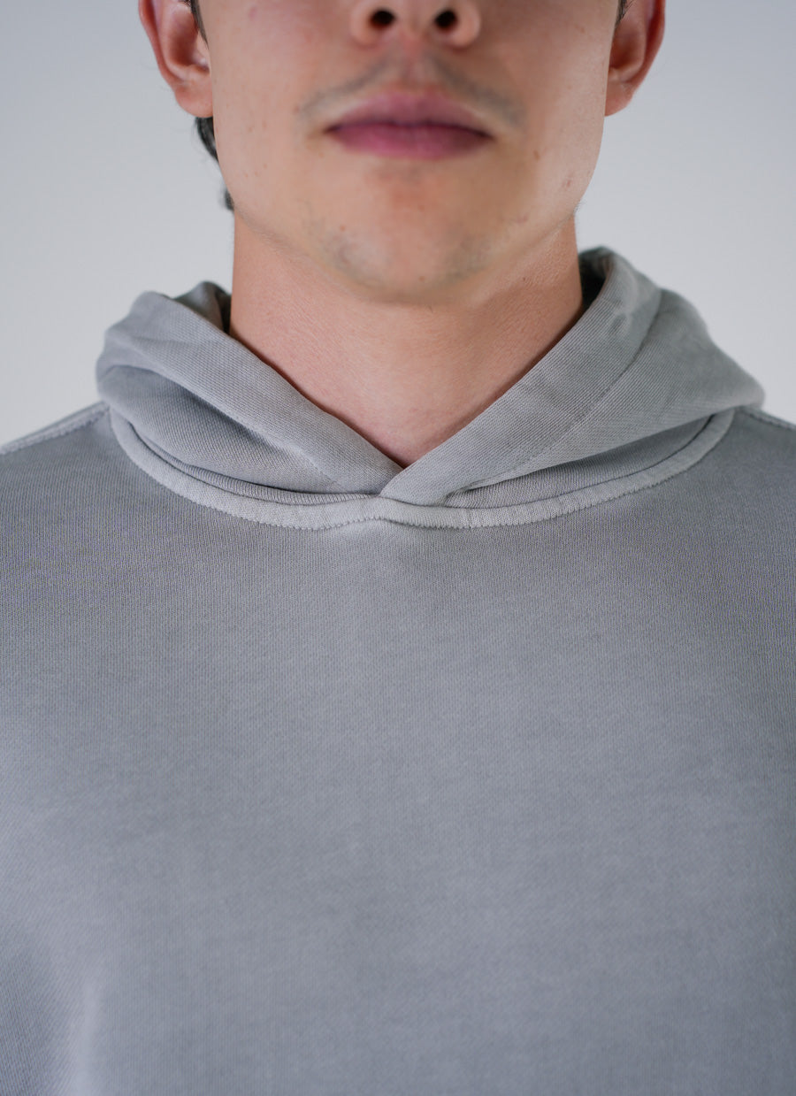 Hoodie Semi Oversize Soft Wash Light Gray French Terry 420 Gsm