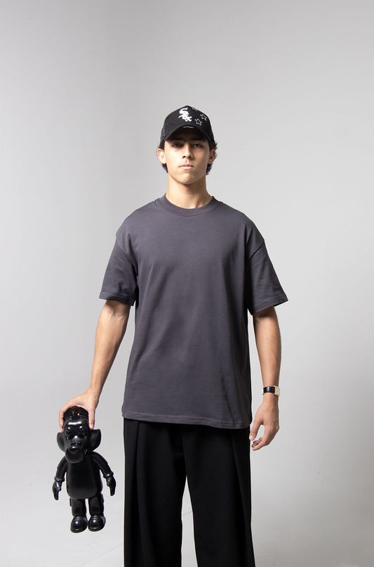 Black Semi Oversize T-shirt Weight 280
