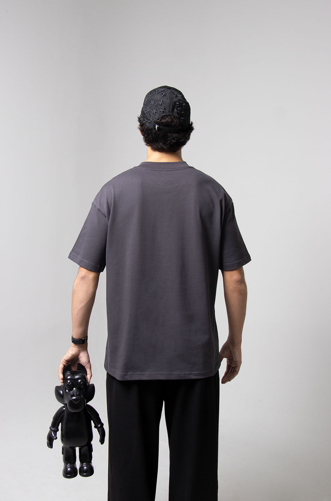 Black Semi Oversize T-shirt Weight 280
