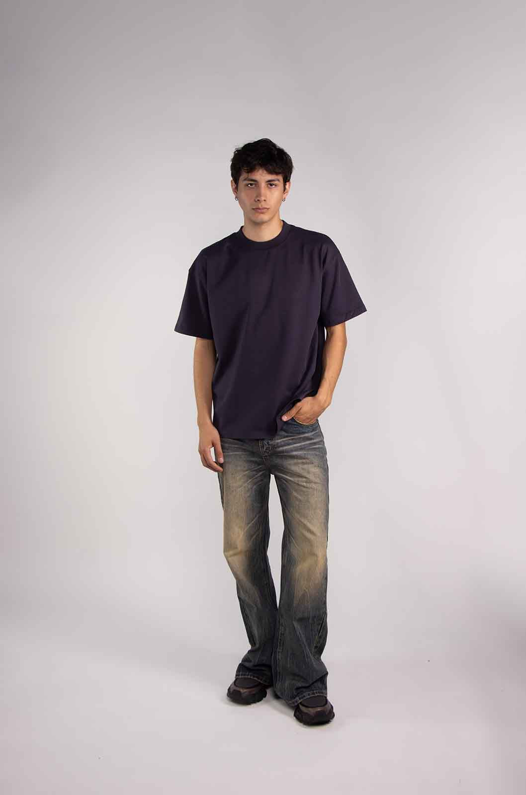 Black Semi Oversize T-shirt Weight 280