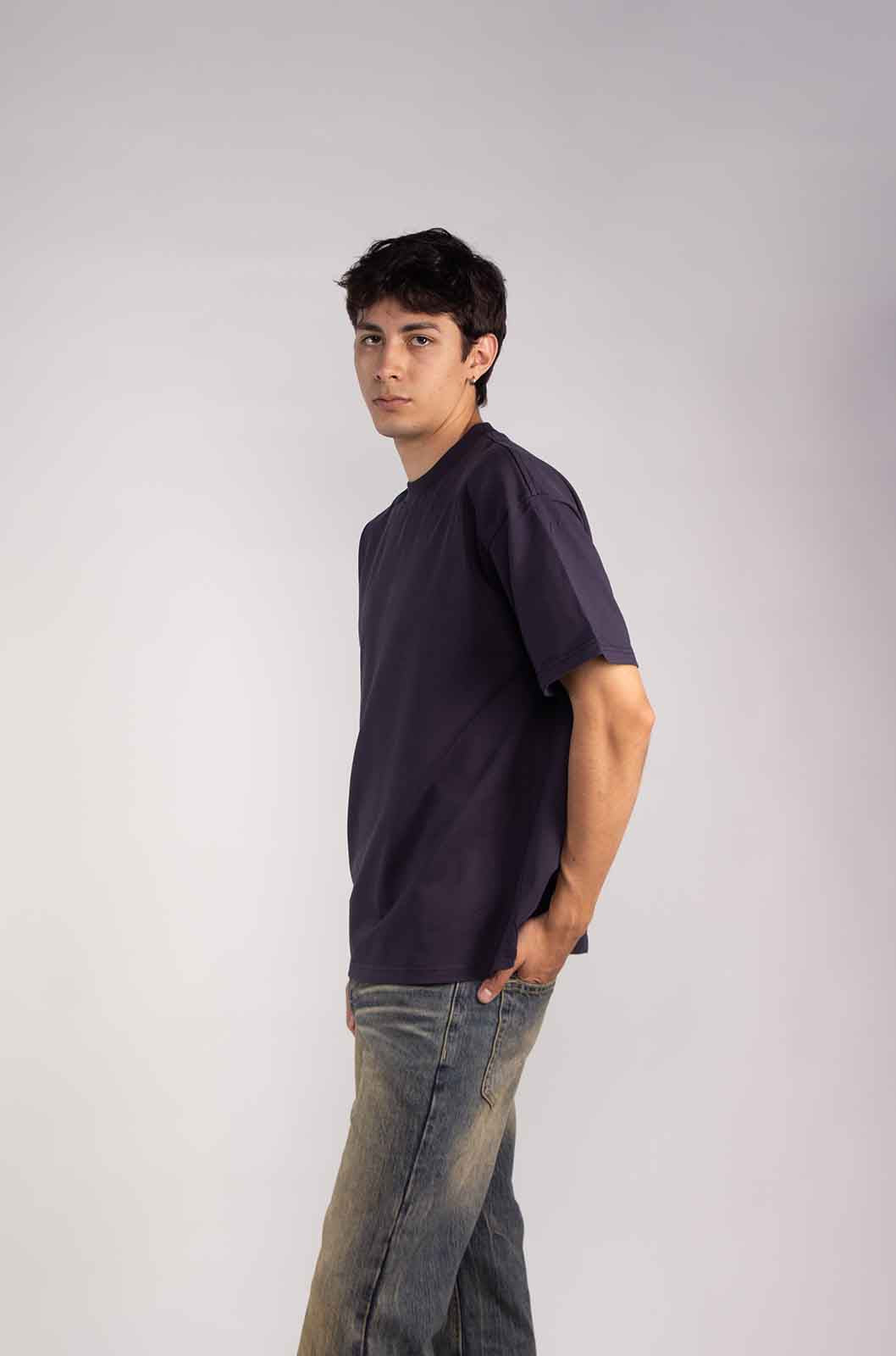 Black Semi Oversize T-shirt Weight 280