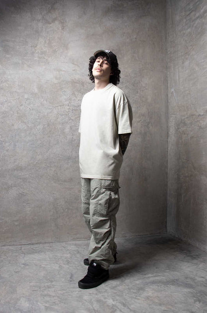 Oversize T-shirt in washed-out Moon Grey, 260 g